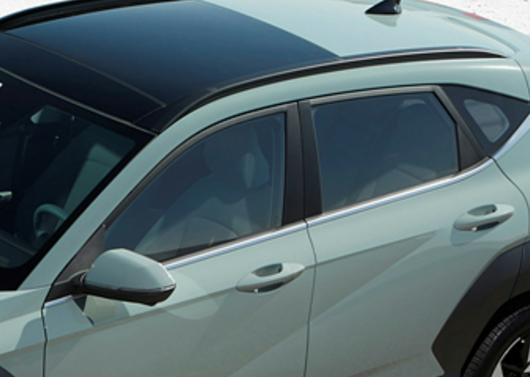 Hyundai Kona Hybrid, détail des vitres et des portes