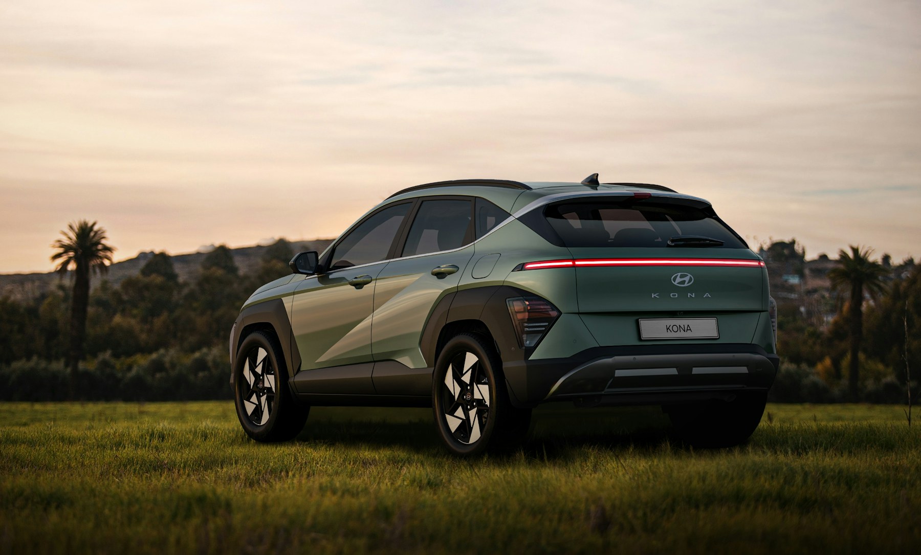 Hyundai Kona Hybrid, vue de trois quarts arrière
