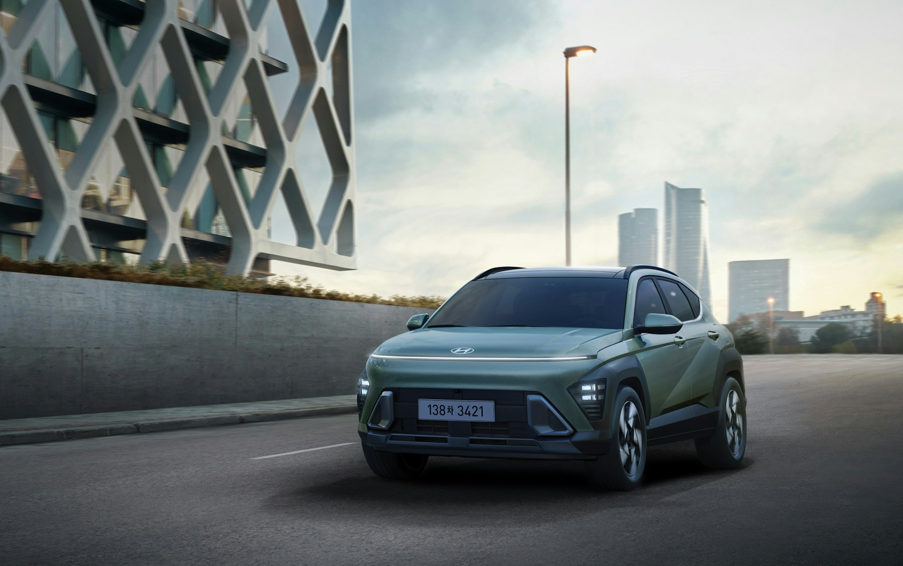Hyundai Kona Hybrid, vue de trois quarts avant